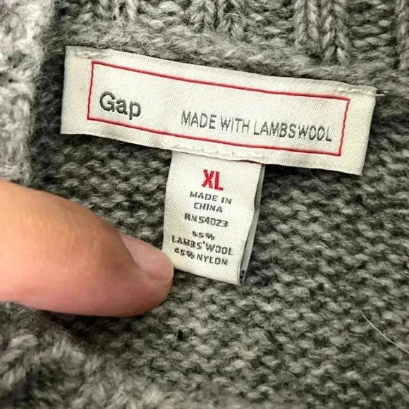 Gap Lambswool Sweater Men's Donegal Eng Stripe XL Gray - Picture 4 of 12